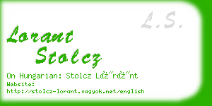 lorant stolcz business card